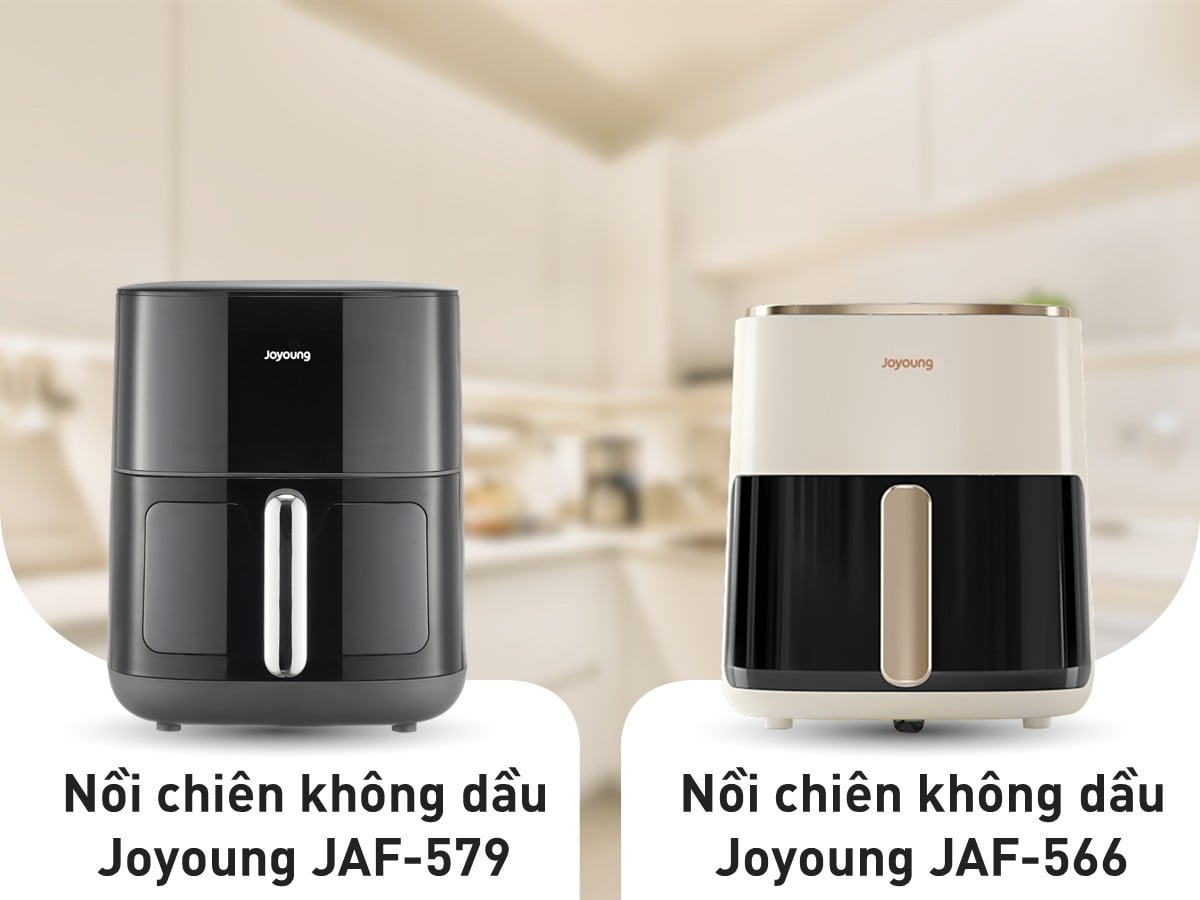 So sánh nồi chiên không dầu JAF-579 và JAF-566. Nên mua loại nào?