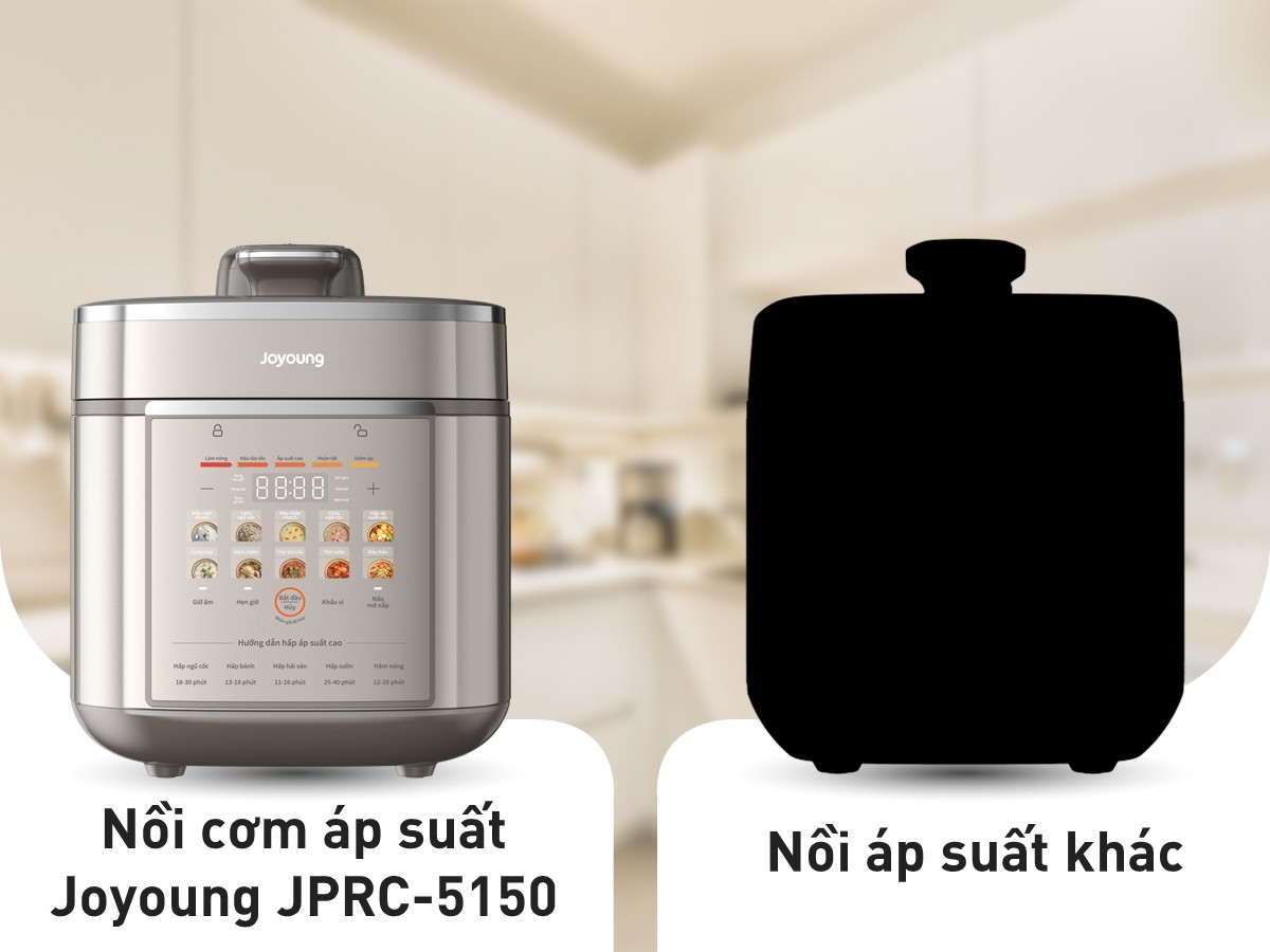 So sánh nồi cơm áp suất điện tử Joyoung JPRC-5150 với nồi cơm áp suất khác