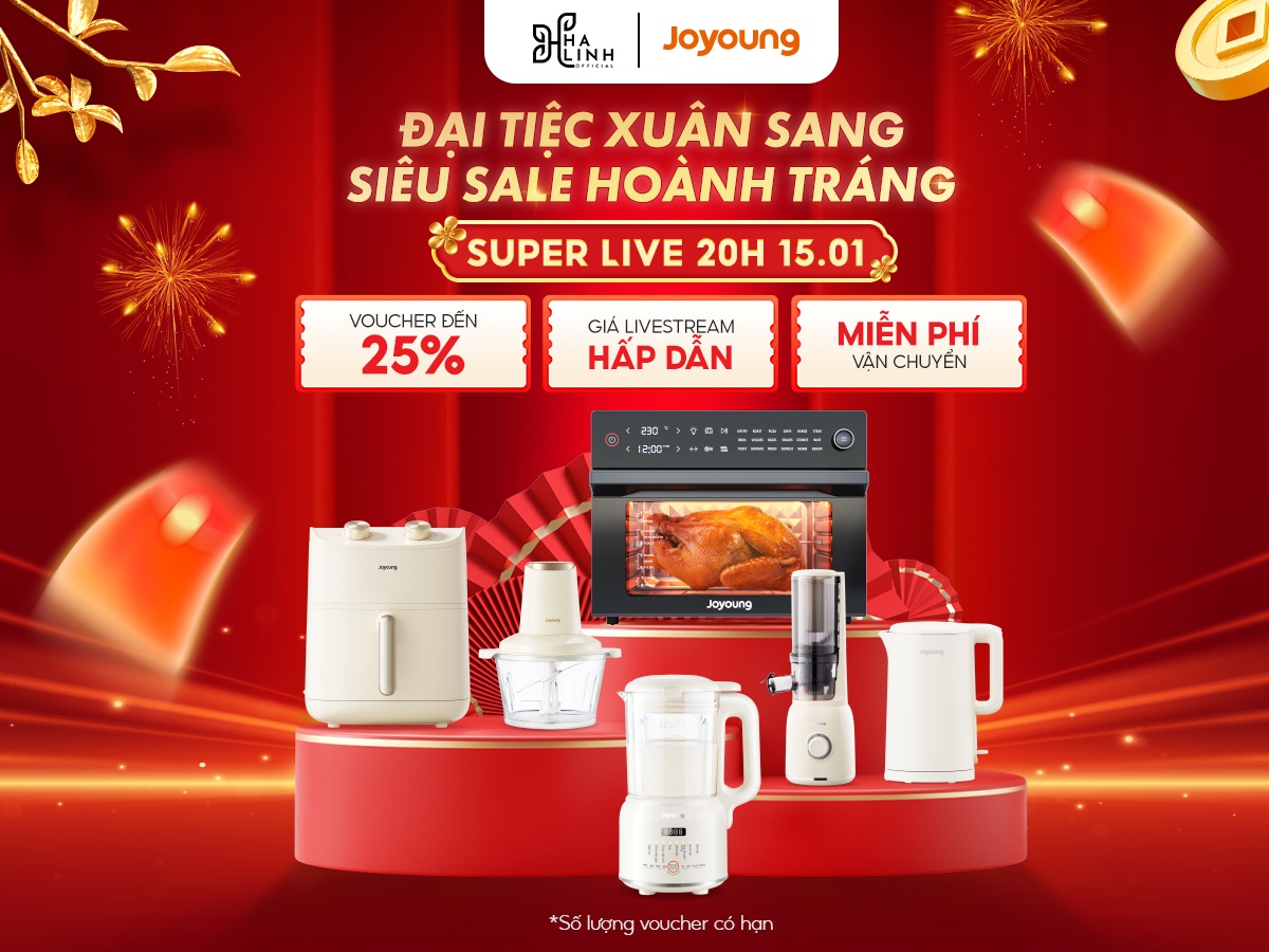 Loạt Sản Phẩm Gia Dụng Joyoung Giá Rẻ Bất Ngờ Trong SUPER LIVE 15.01 Võ Hà Linh