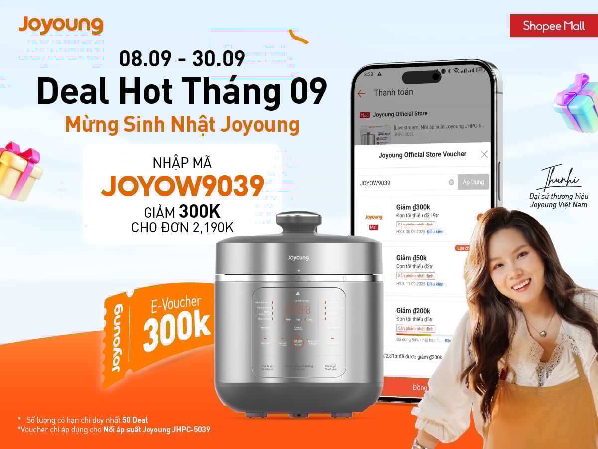 Ưu đãi 300K mua nồi áp suất Joyoung JHPC-5039