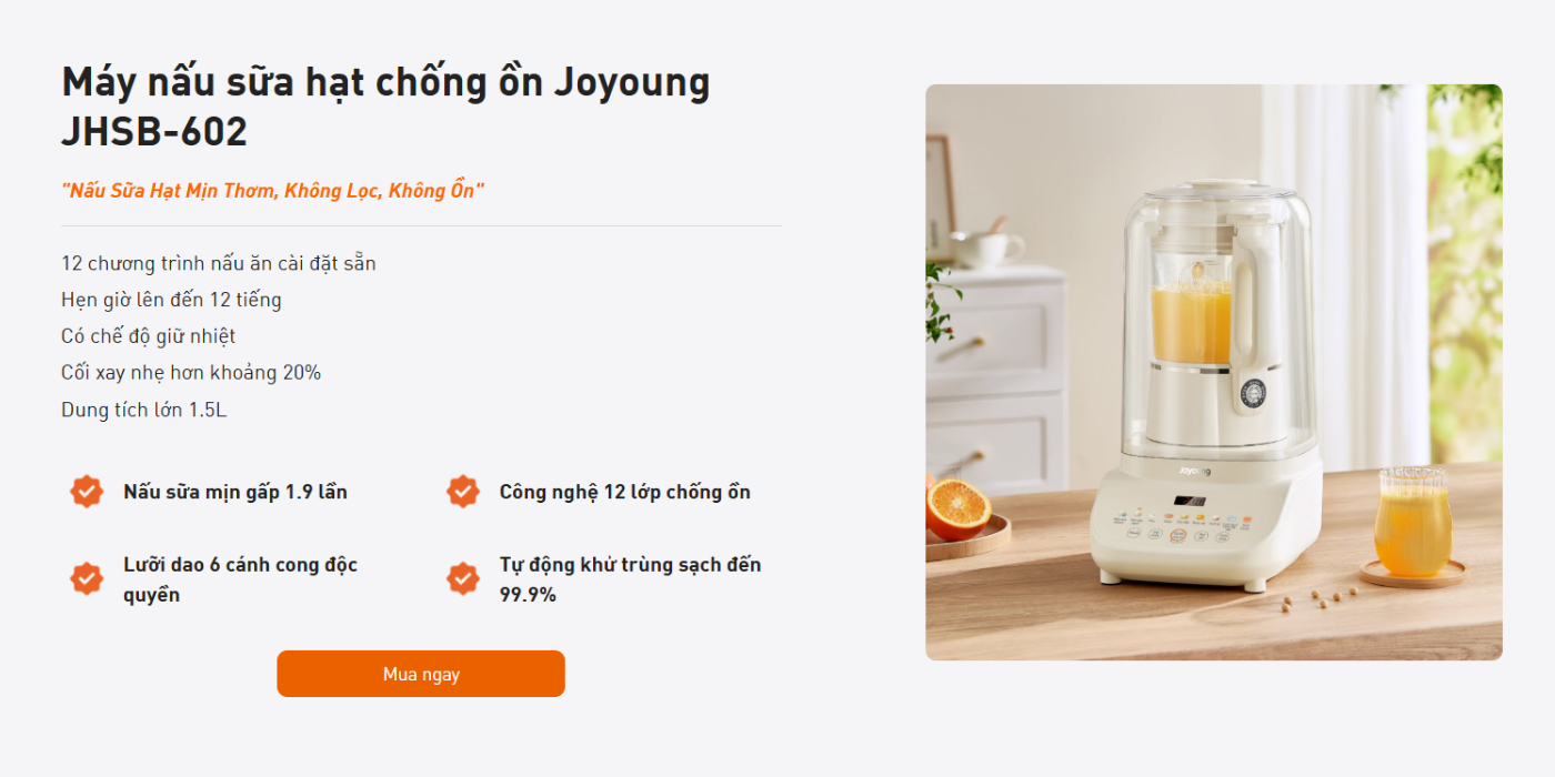 Mua ngay máy nấu sữa hạt đa năng Joyoung JHSB-602