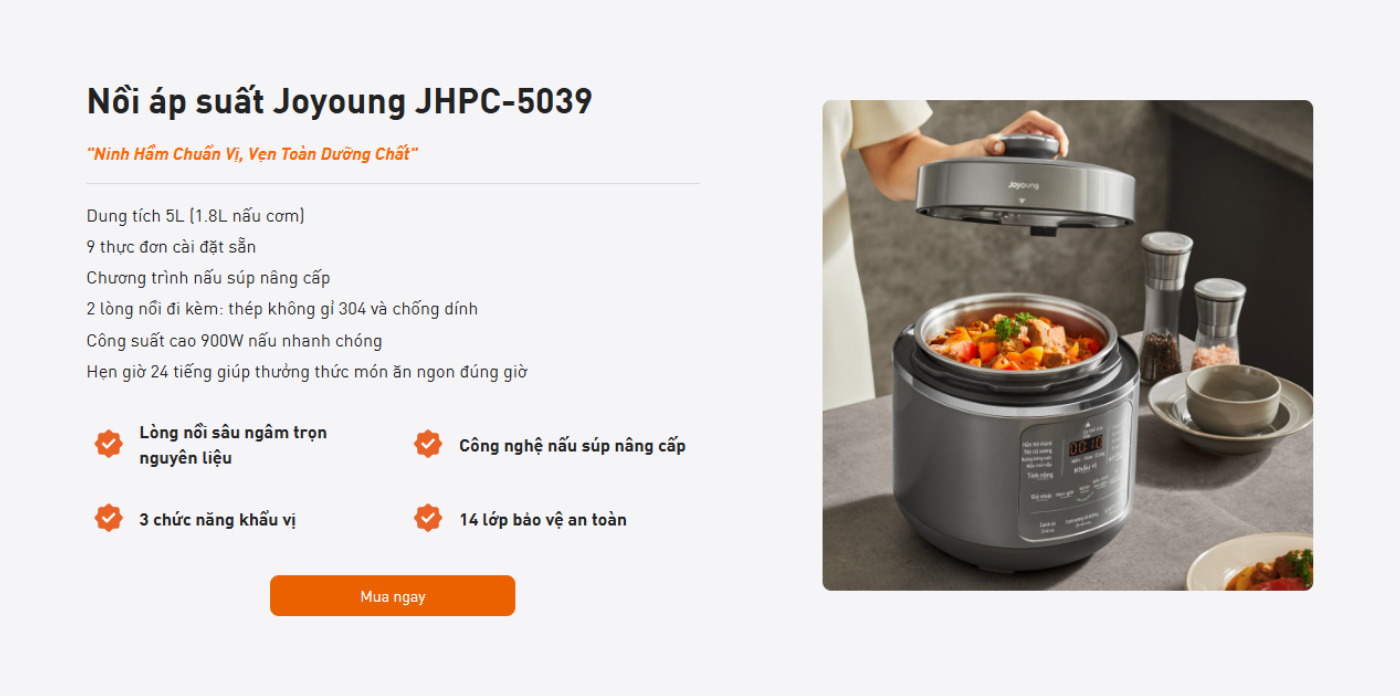 mua ngay nồi áp suất điện JHPC-5039 giá tốt