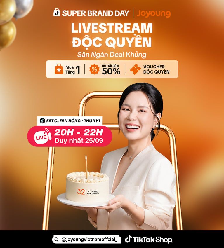 Phiên livestream độc quyền Thu Nhi Eatclean và Joyoung, deal hời giá sốc chỉ có vào lúc 25.09