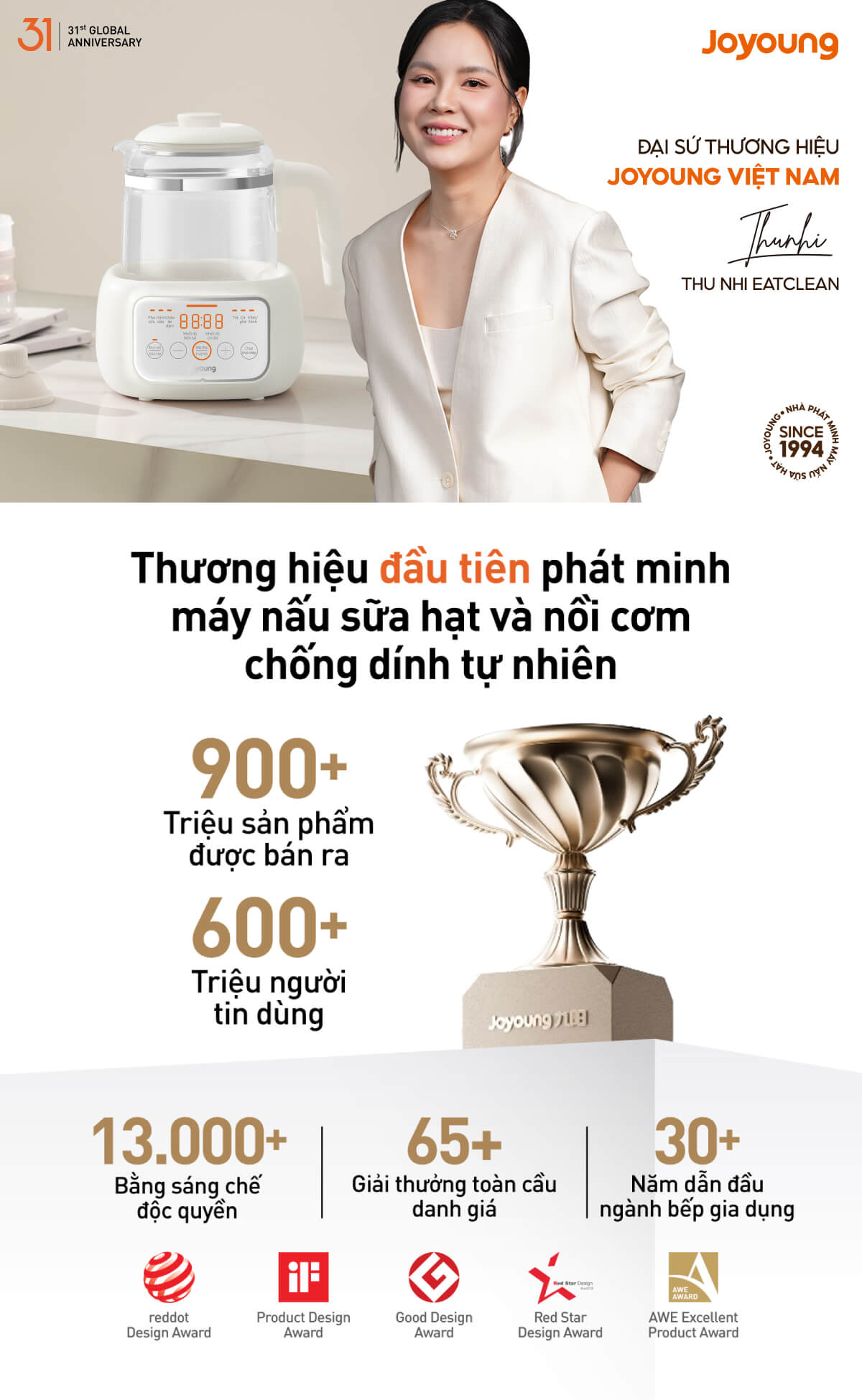 Máy đun nước pha sữa thông minh cho bé Joyoung JBM-530