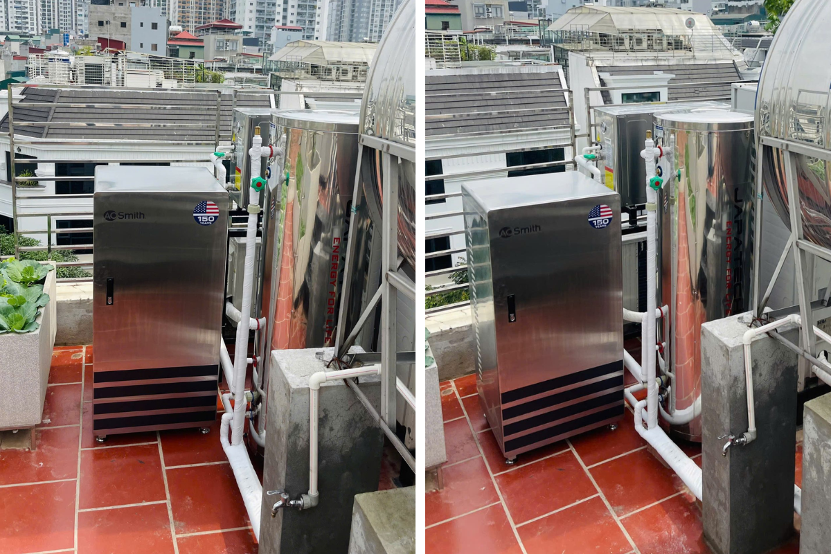 Hình thực tế 2 hệ thống lọc nước đầu nguồn AO Smith AOW-S400 PLUS