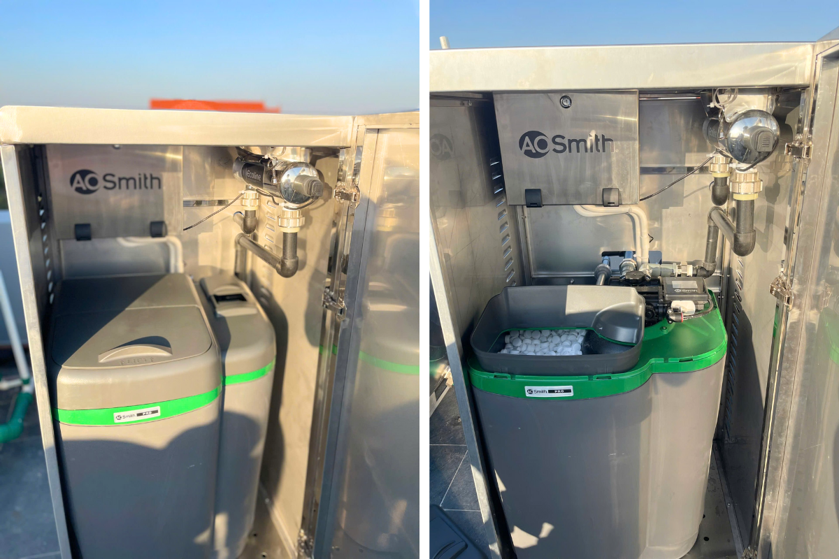 Hình lắp đặt thực tế 2 hệ thống lọc nước đầu nguồn AO Smith AOW-S400 PRO