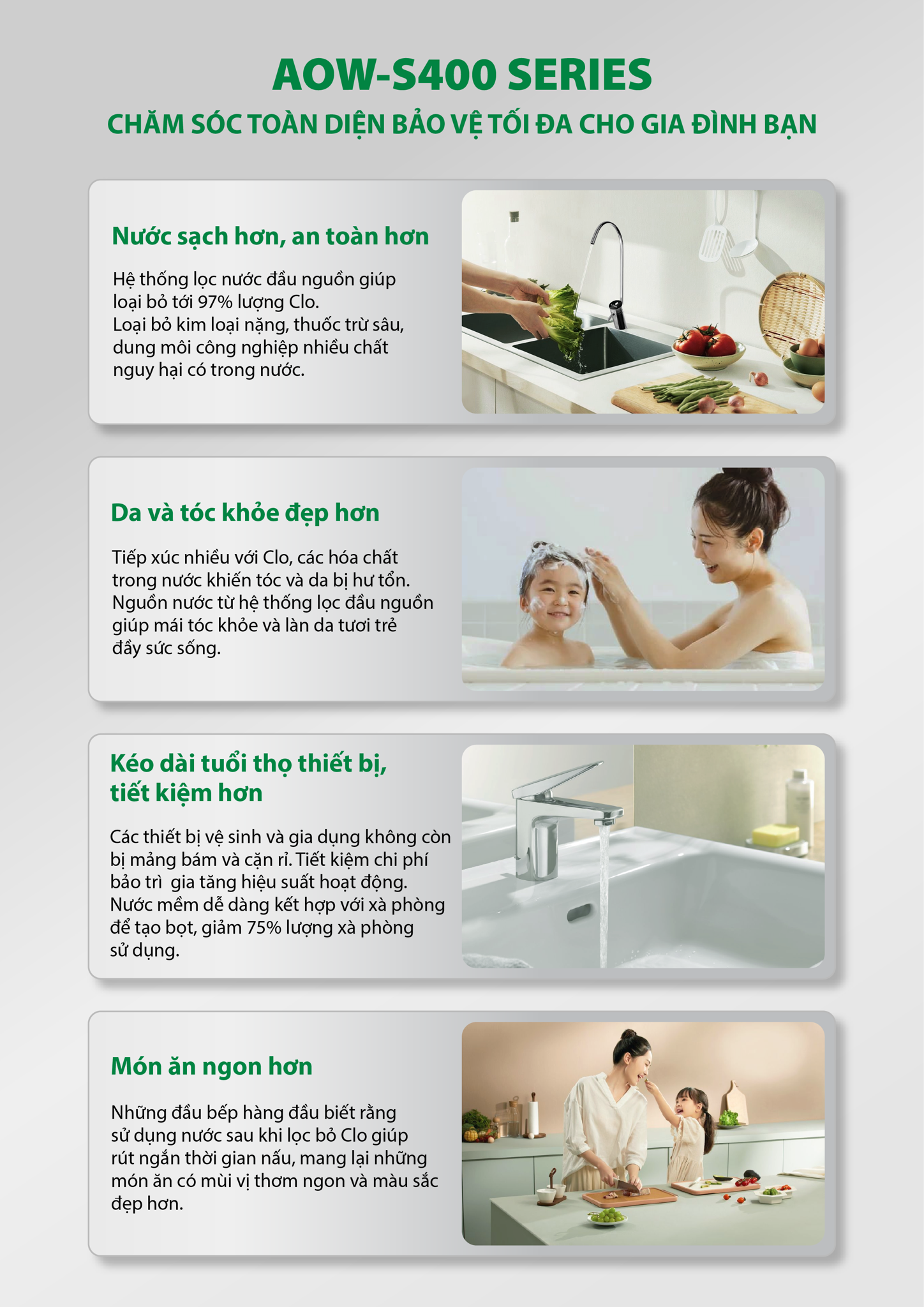 Lợi ích khi sử dụng hệ thống lọc AO Smith AOW-S400 STD