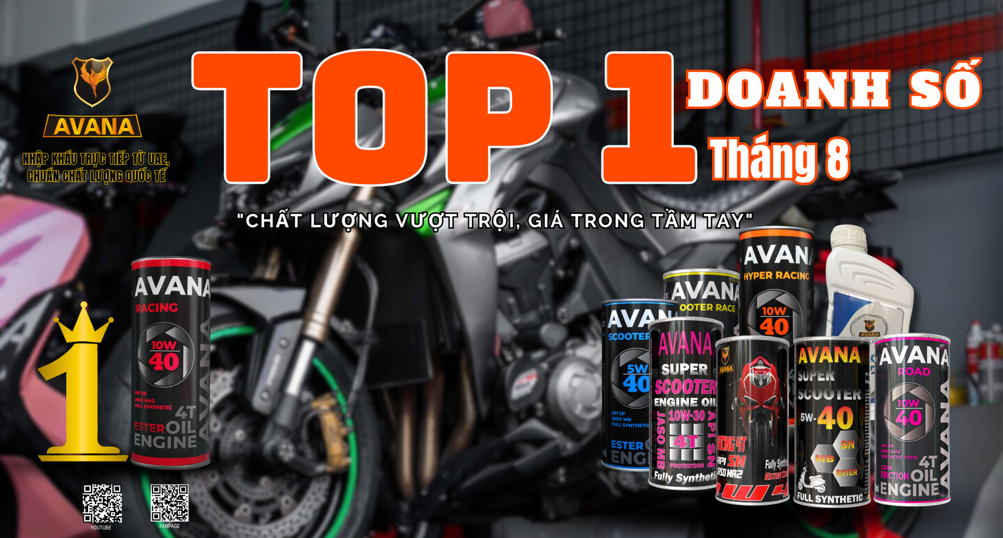 THÁNG 8 NÀY TOP 1 DOANH SỐ NHÀ AVANA GỌI TÊN EM RACING 10W40