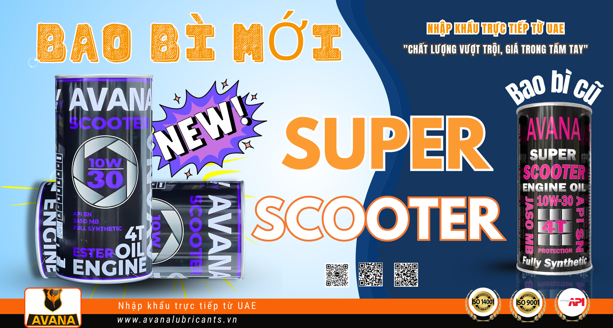 AVANA SUPER SCOOTER – BAO BÌ MỚI, ĐẲNG CẤP MỚI!
