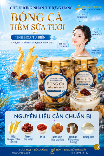 BÓNG CÁ TIỀM SỮA TƯƠI GIÀU COLLAGEN - CHÈ DƯỠNG NHAN THƯỢNG HẠNG