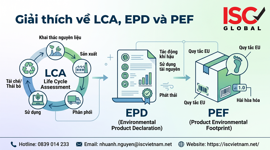 GIẢI THÍCH VỀ LCA, EPD VÀ PEF