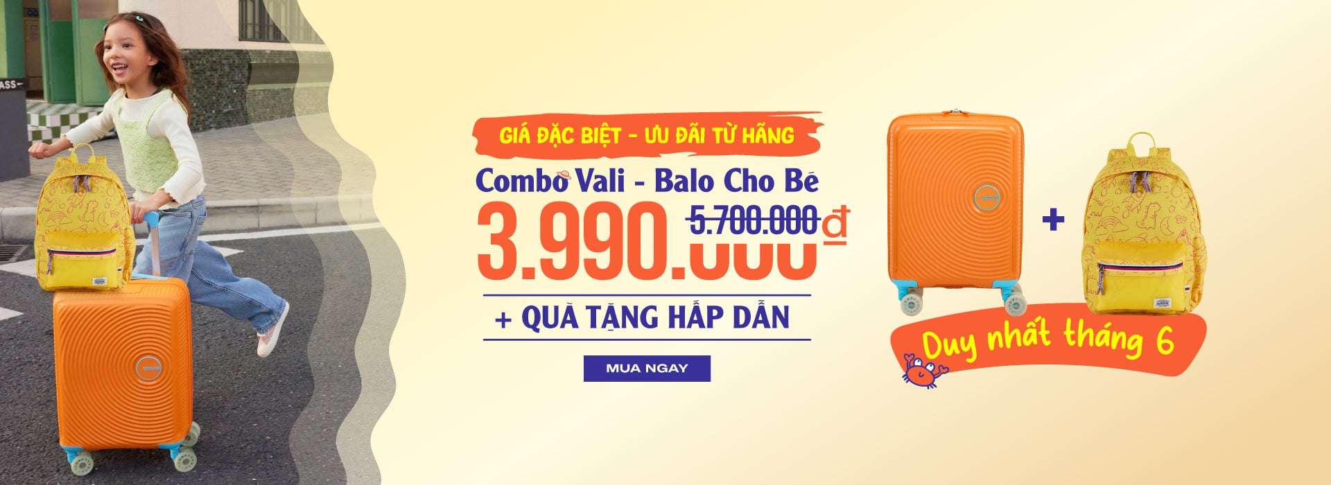 Combo vali & balo cho bé