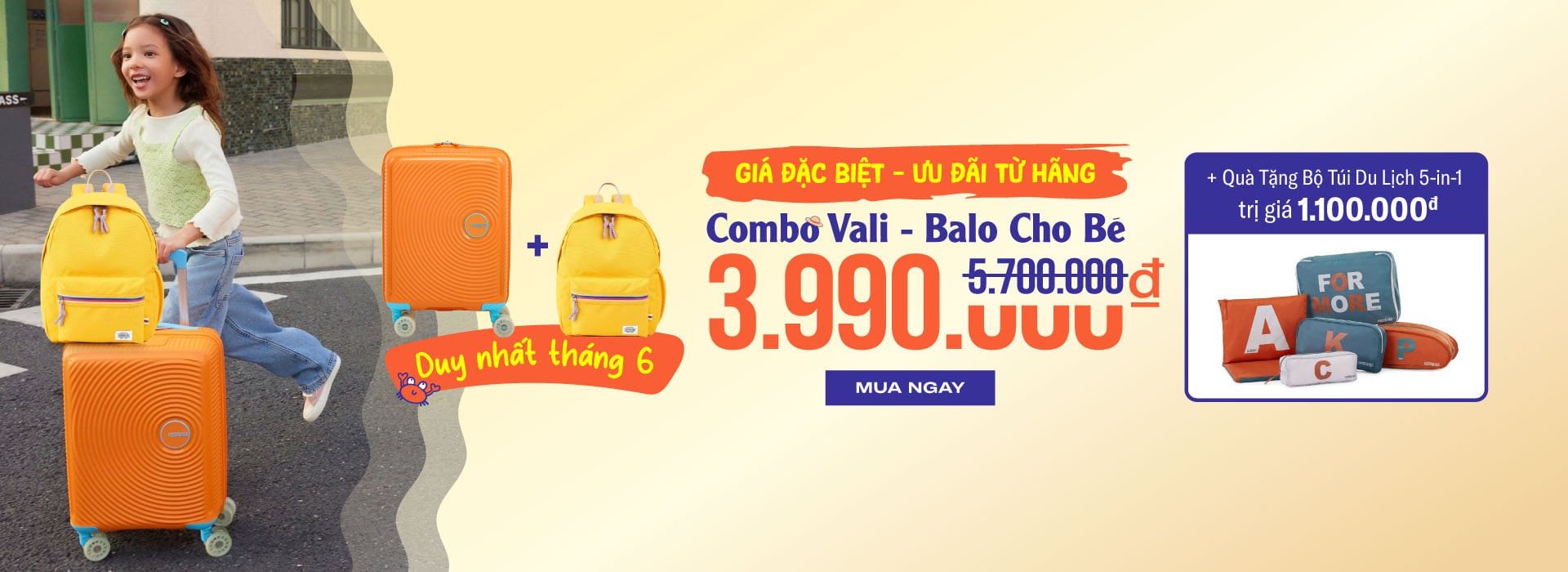 Combo vali & balo cho bé