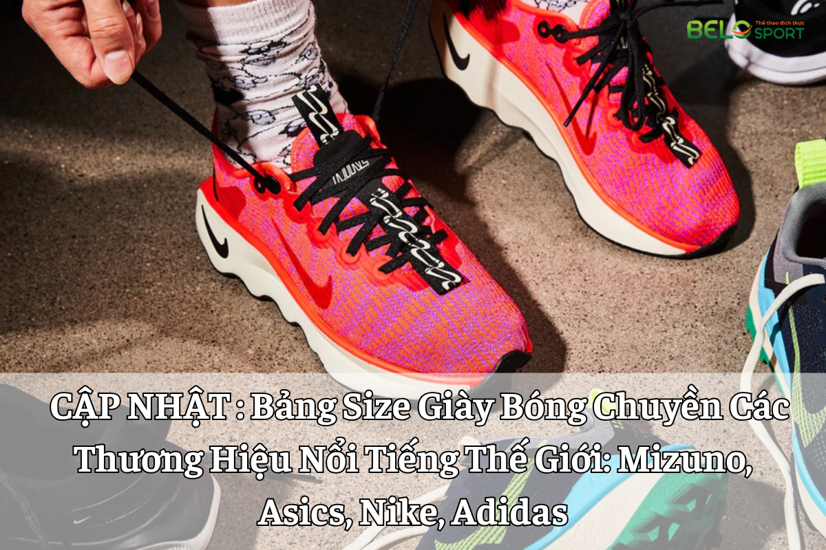 Bảng Size Giày Bóng Chuyền Các Thương Hiệu Nổi Tiếng Thế Giới: Mizuno, Asics, Nike, Adidas