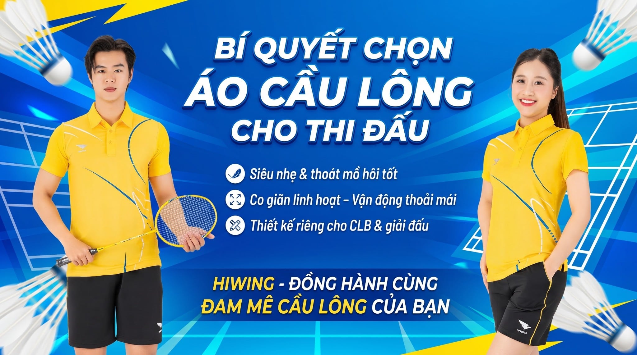 Áo cầu lông thi đấu: Những tiêu chí quan trọng khi chọn áo