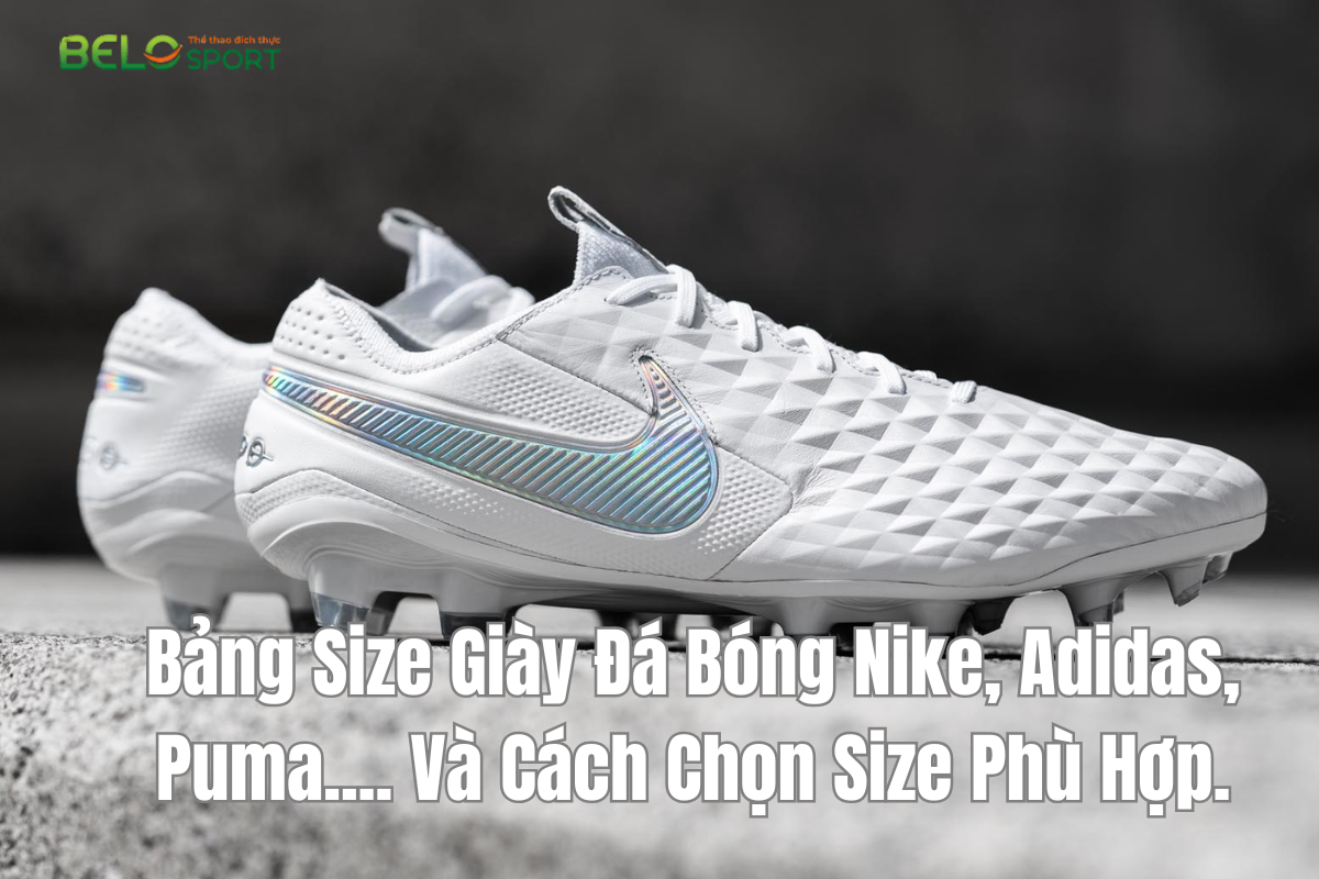 Bảng Size Giày Đá Bóng Nike, Adidas, Puma.... Và Cách Chọn Size Phù Hợp.