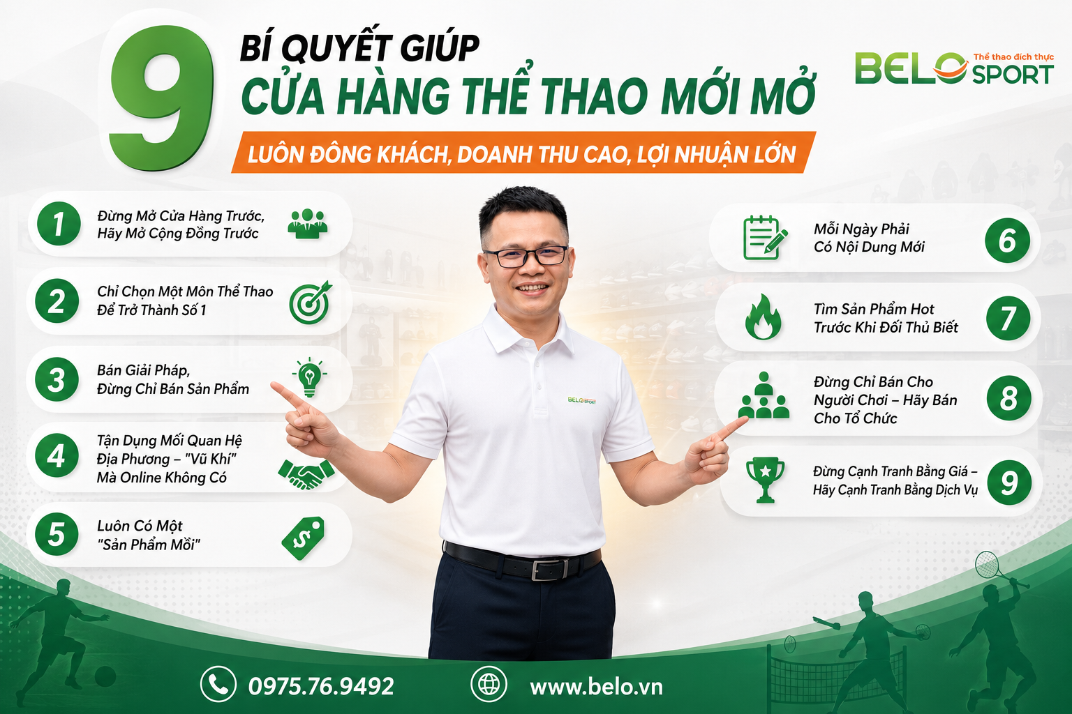 9 Bí Quyết Giúp Cửa Hàng Thể Thao Mới Mở Luôn Đông Khách, Doanh Thu Cao, Lợi Nhuận Lớn