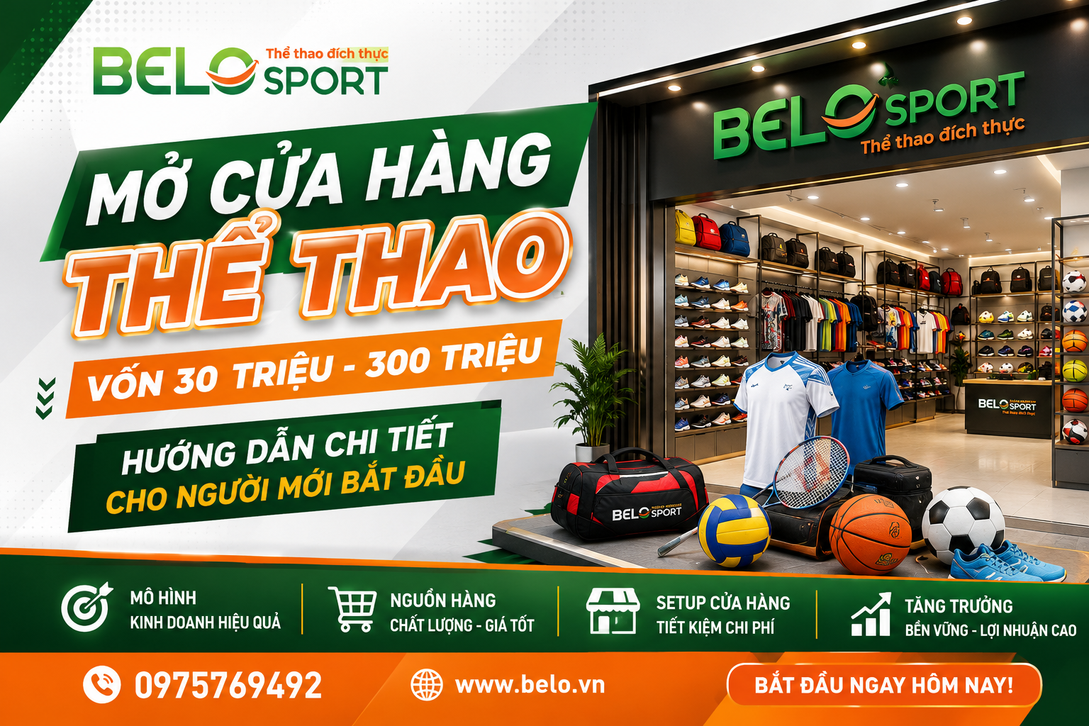 Mở Cửa Hàng Thể Thao vốn 30 triệu-300 triệu: Hướng Dẫn Chi Tiết Từ A-Z Cho Người Mới
