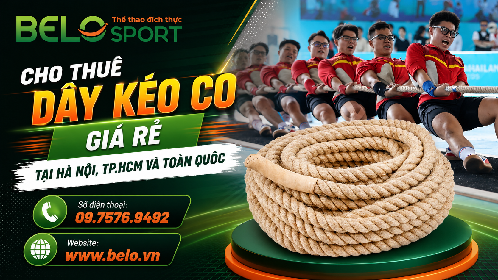 Cho thuê dây kéo co giá rẻ tại Hà Nội, TP.HCM và toàn quốc