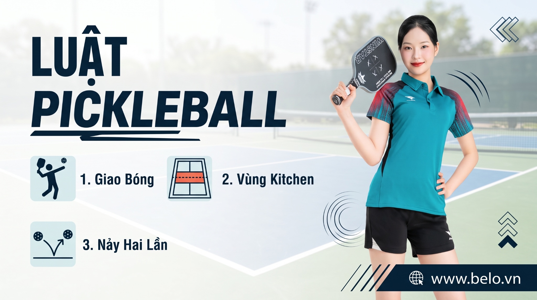 Luật Pickleball 2026 đầy đủ: Cách chơi, cách tính điểm, giao bóng, phạm lỗi và xử phạt