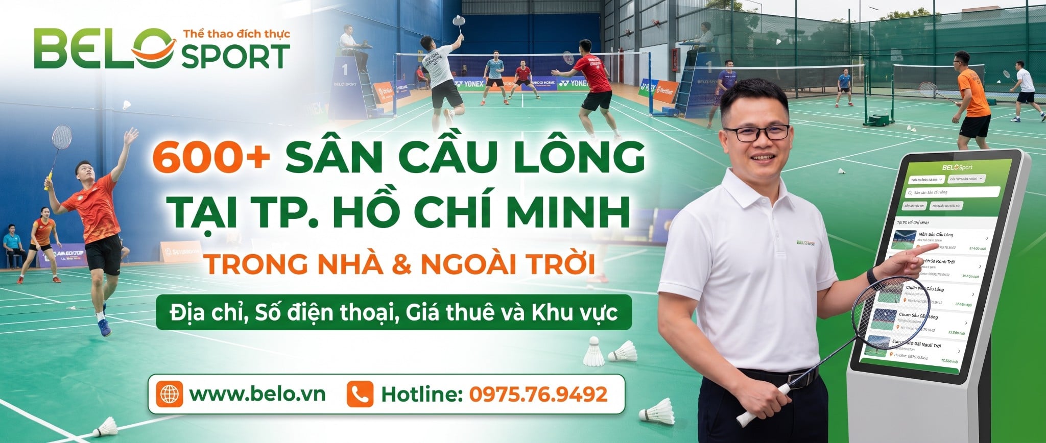 600+ sân cầu lông tại TP. Hồ Chí Minh trong nhà & ngoài trời – địa chỉ, số điện thoại, giá thuê và khu vực