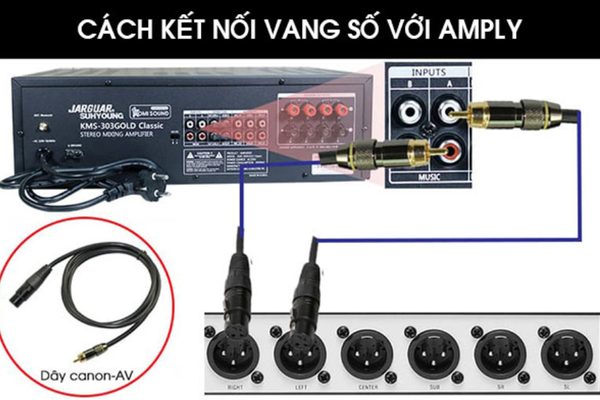Cách kết nối vang số với amply cục đẩy đúng chuẩn