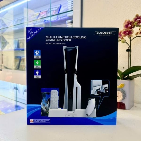 Chân đế kèm tản nhiệt kèm giá đĩa cho Ps5 slim / Pro Dobe (Multlfunctiona Cooling Stand)
