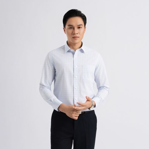 sơ mi dài tay kẻ được yêu thích là khả năng biến đổi phong cách rất tốt