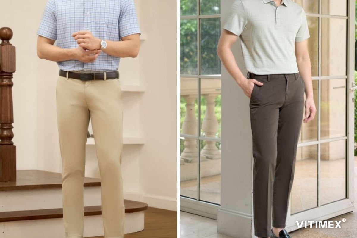 Quần kaki nam dáng Slimfit và Regular VITIMEX
