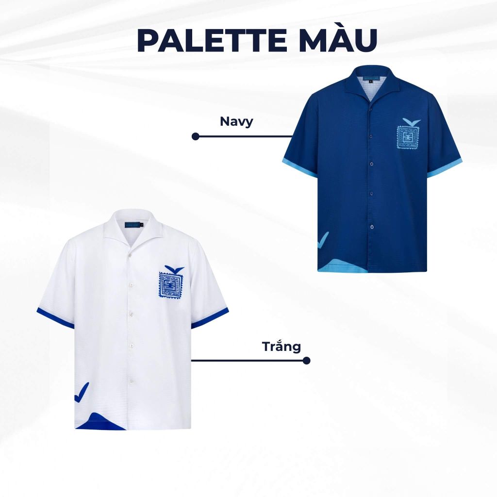 bảng màu áo sơ mi nam blue stamp