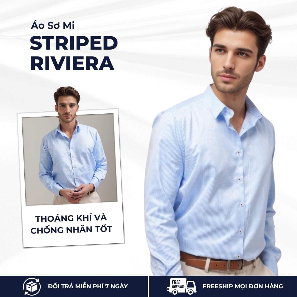 Mô tả áo sơ mi kẻ sọc Striped Riviera