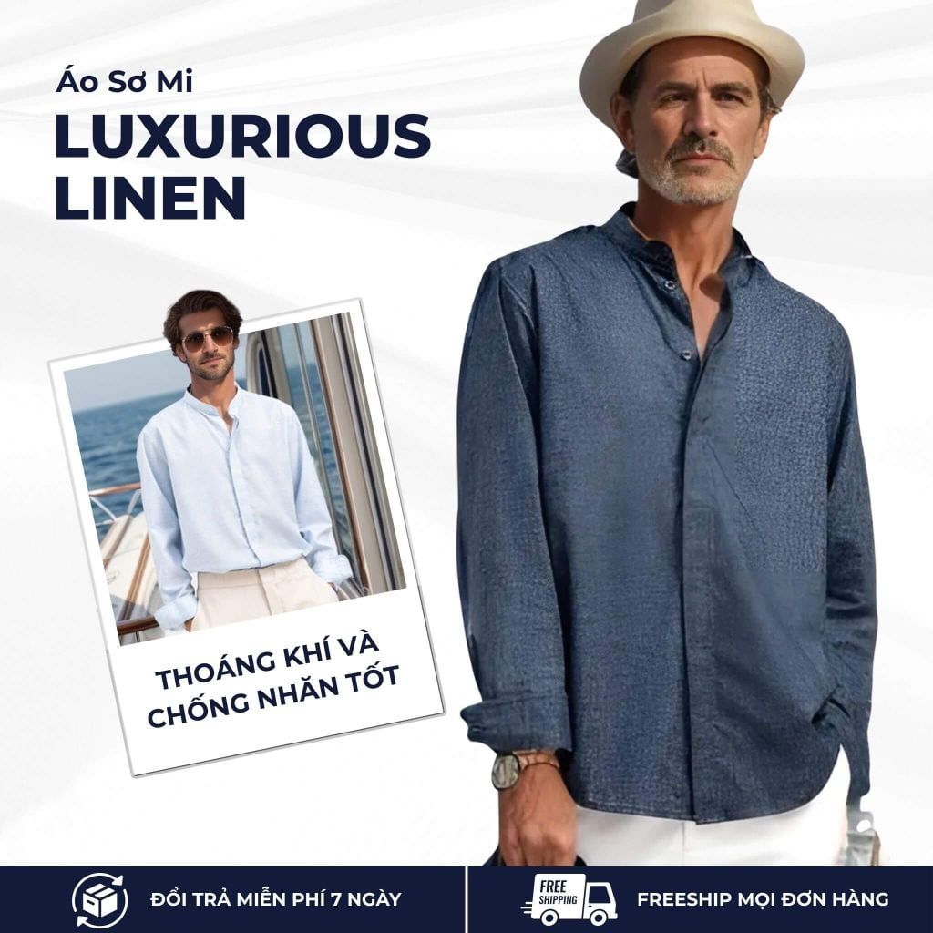 mô tả áo sơ mi luxurious linen