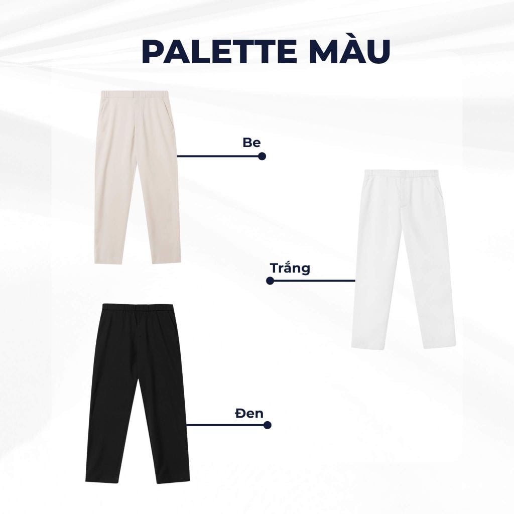 mô tả bảng màu quần dài chino