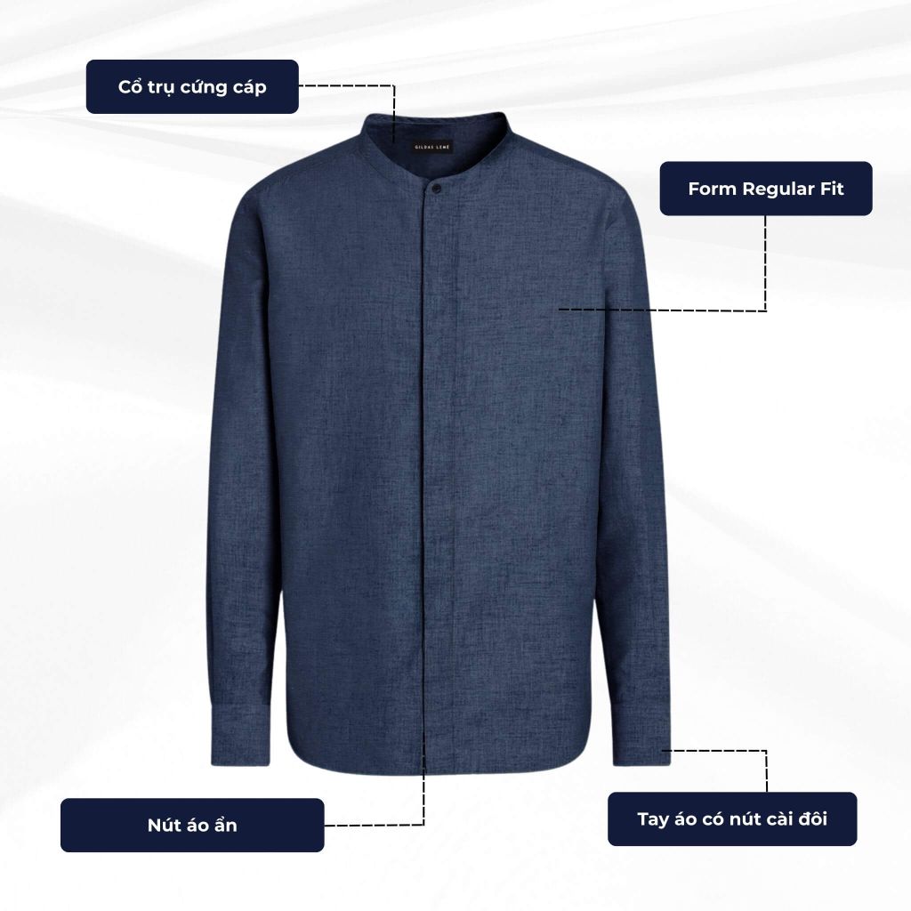 mô tả chi tiết áo sơ mi luxurious linen