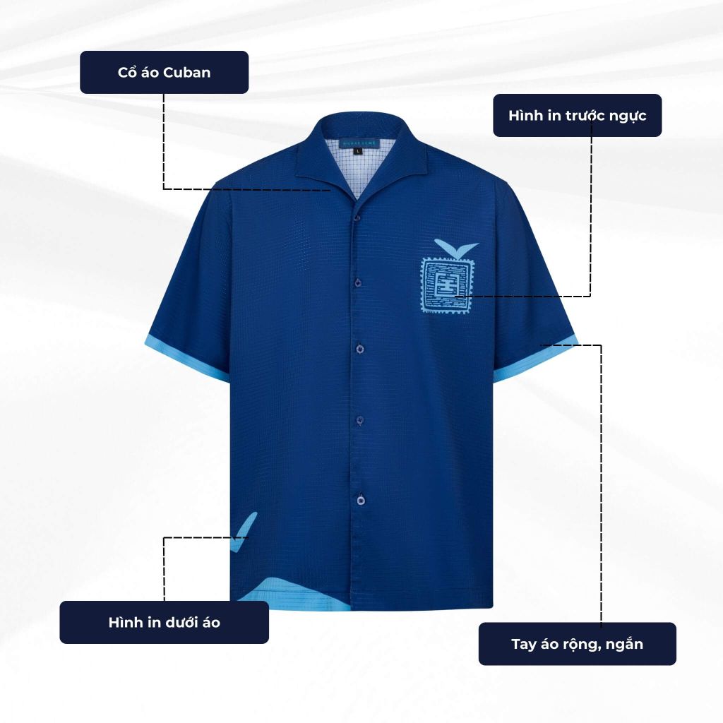chi tiết mô tả áo sơ mi nam blue stamp