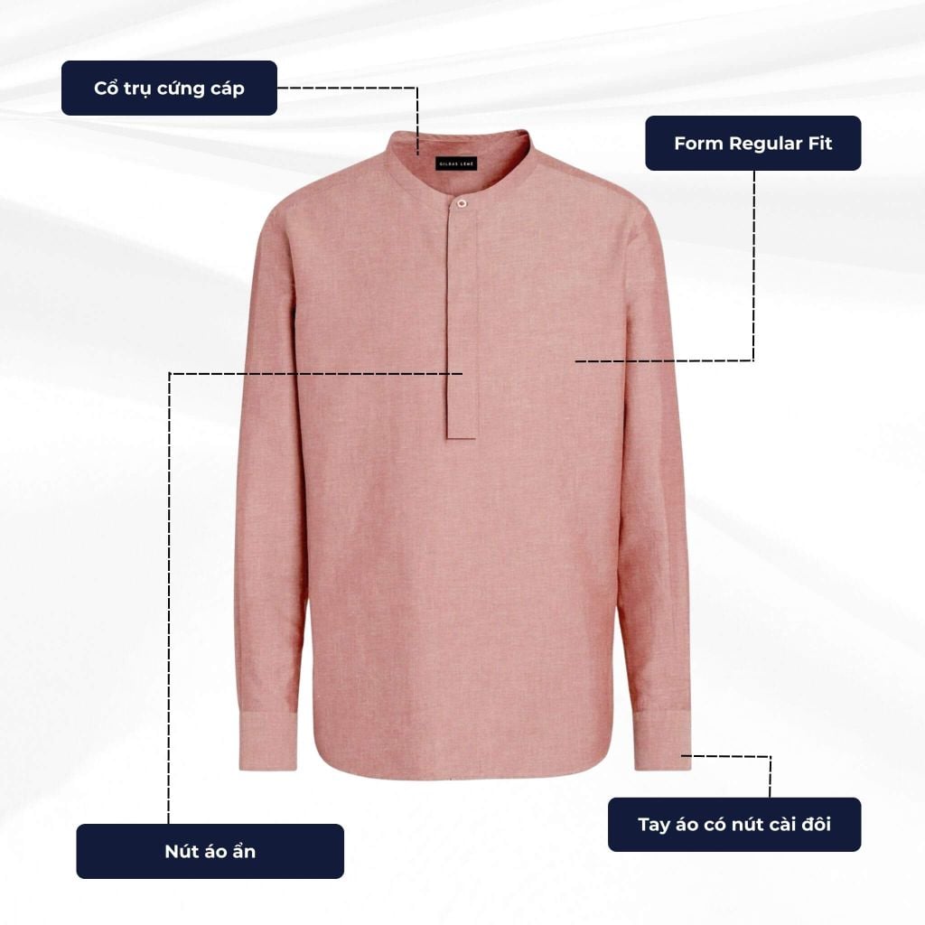 mô tả chi tiết áo sơ mi tết linen
