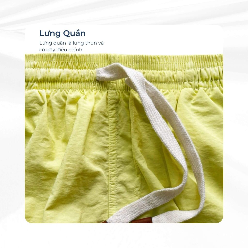 mô tả chi tiết dây và lưng quần bơi rhuys