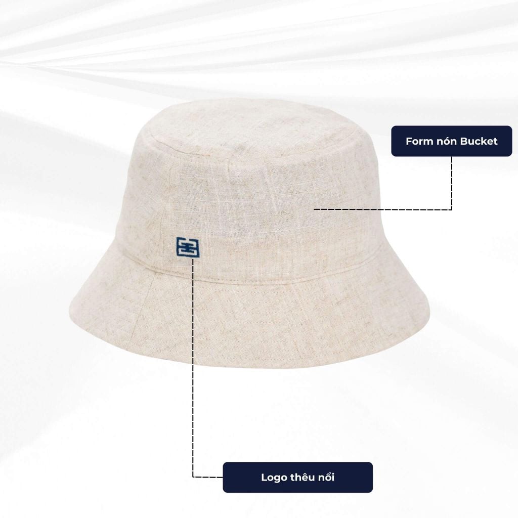 mô tả chi tiết mũ bucket linen