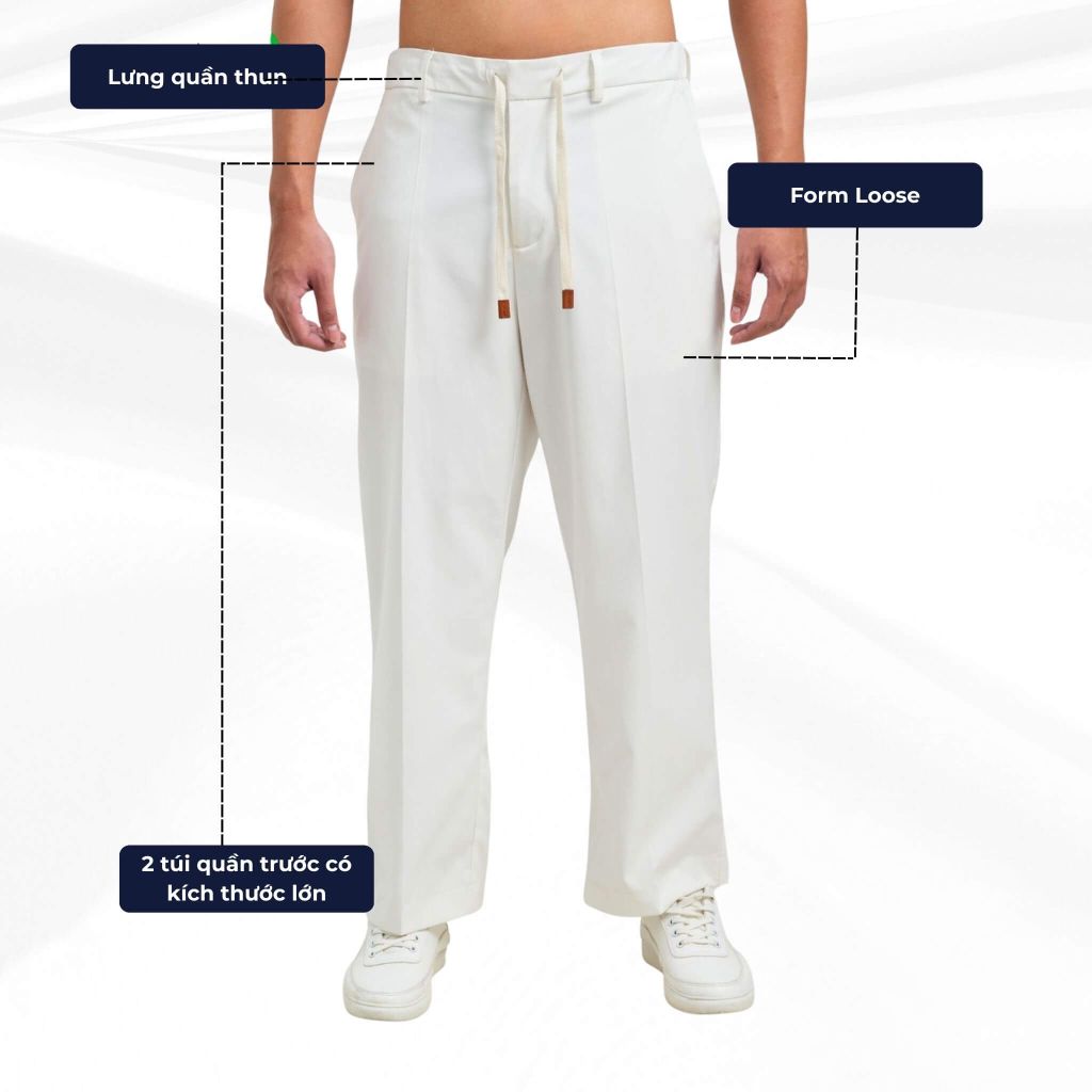 mô tả chi tiết quần dài liseron blanc