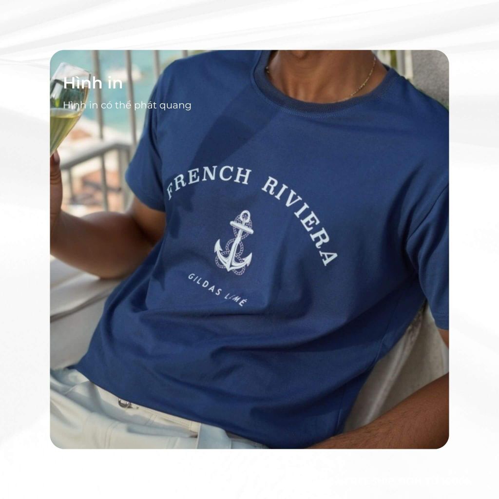 mô tả hình in áo thun french riviera