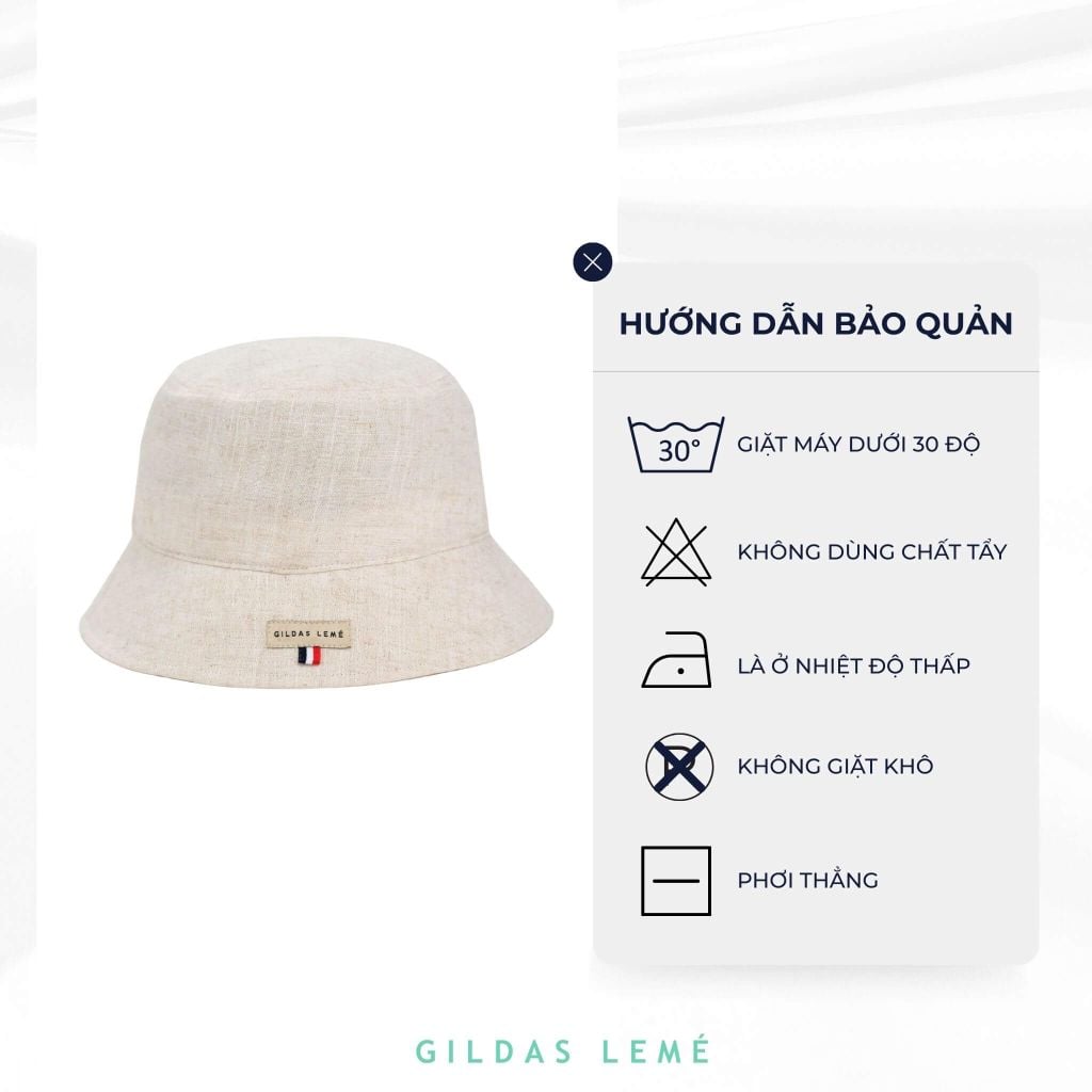 mô tả hướng dẫn bảo quản mũ bucket linen