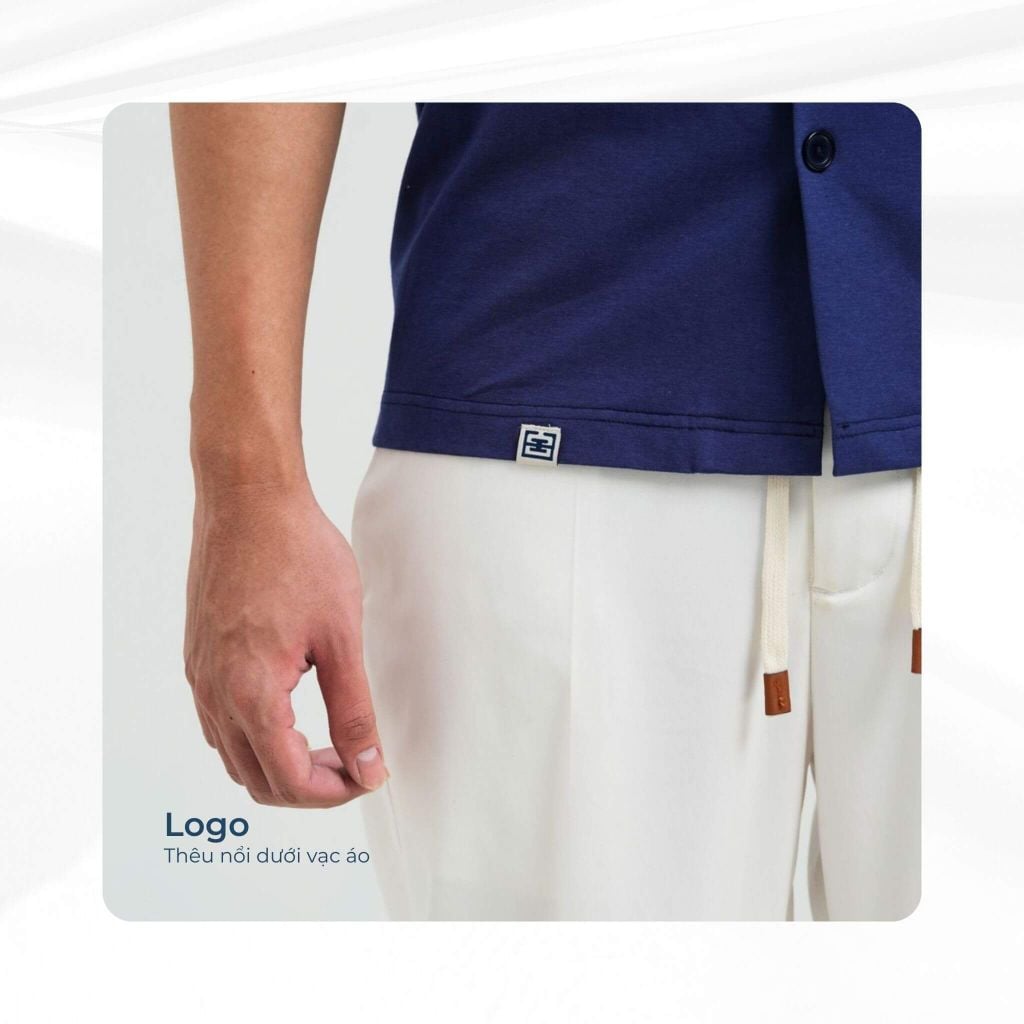 mô tả logo dưới áo sơ mi bamboo cuban