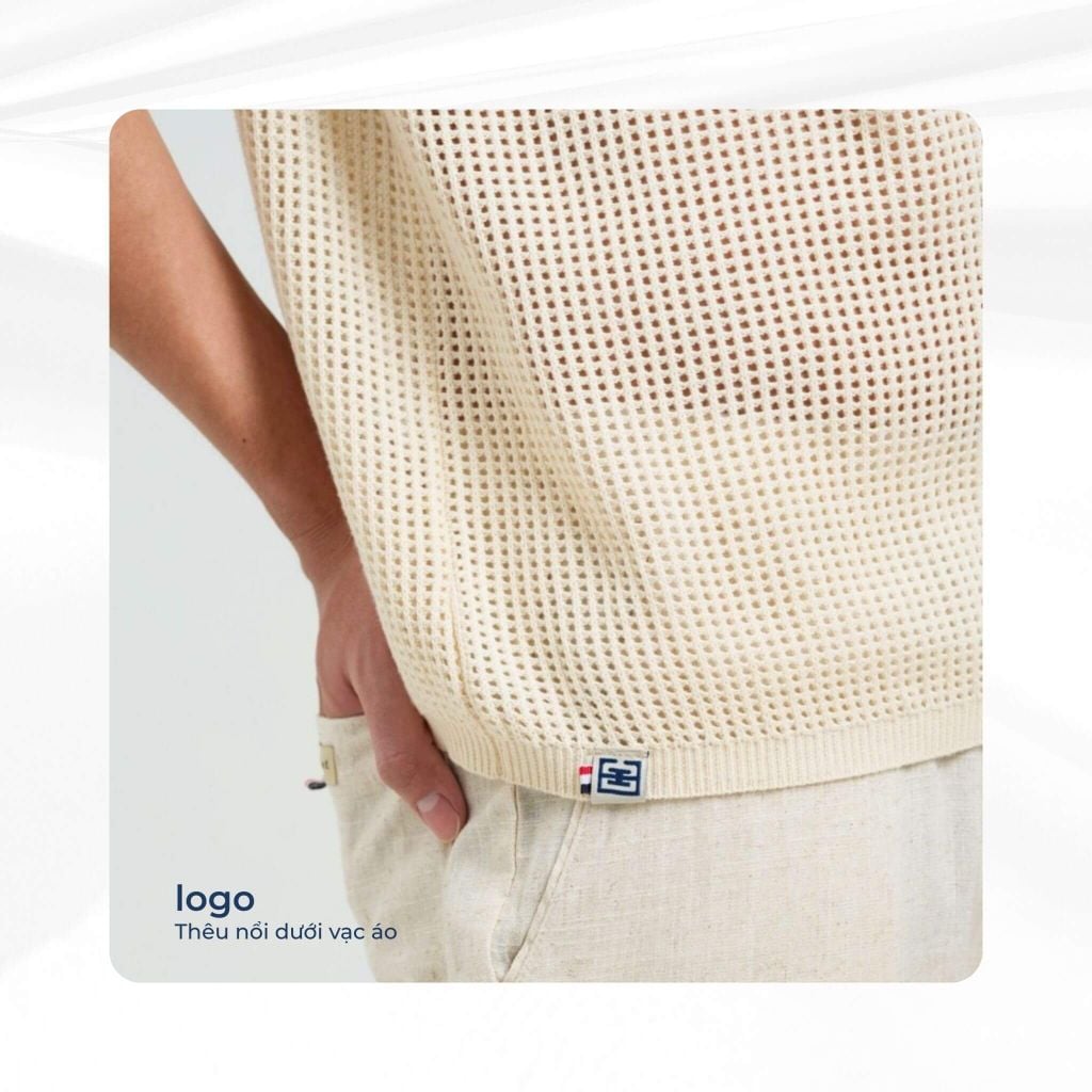 mô tả logo dưới vạc áo polo palma