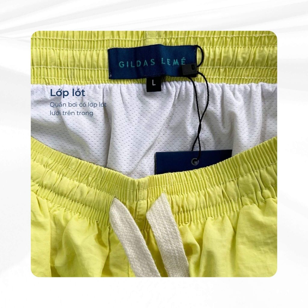 mô tả chi tiết lớp lót bên trong quần bơi rhuys