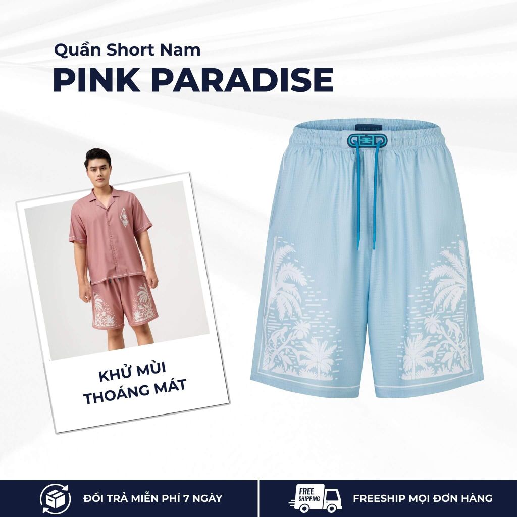 mô tả quần short nam Pink Paradise