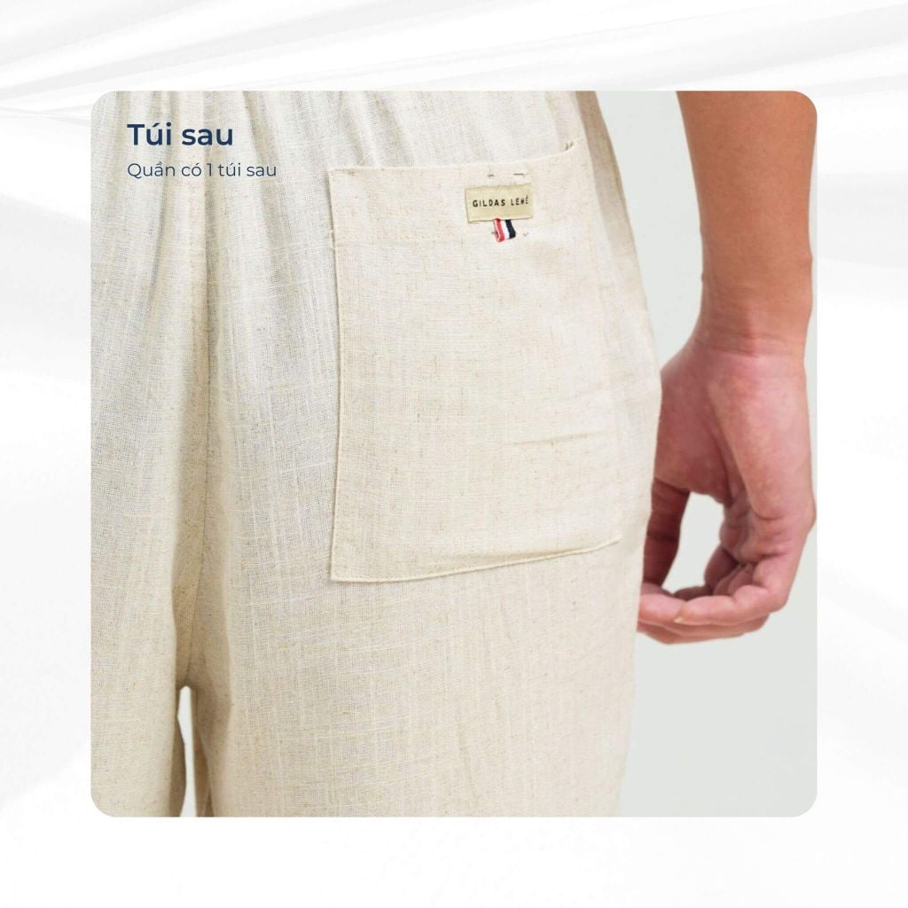 mô tả túi sau quần dài linen beach