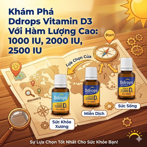 Khám Phá Ddrops Vitamin D3 Với Hàm Lượng Cao 1000 IU, 2000 IU, 2500 IU