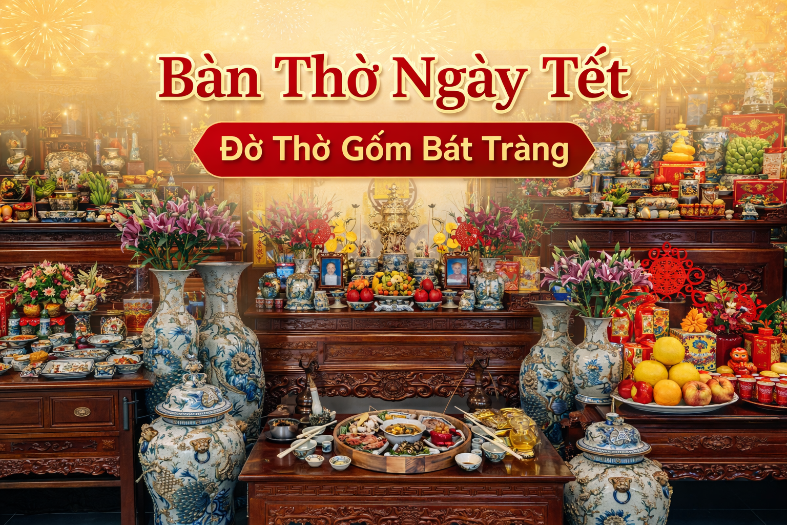 Cùng Xem Bàn Thờ Ngày Tết Đẹp Ra Sao Với Đồ Thờ Gốm Bát Tràng
