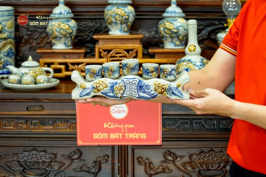 Bộ Đồ Thờ Gia Tiên (Cơ Bản 15 Món) Men Rạn