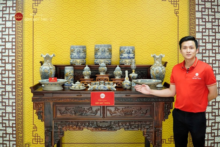 Bộ Đồ Thờ Gia Tiên (Cơ Bản 15 Món) Men Rạn